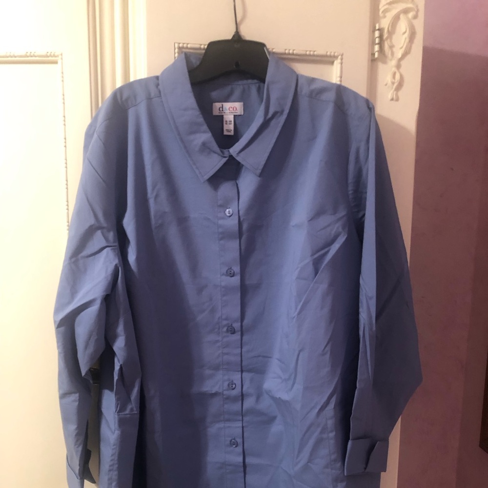 Petite 3Xstretch poplin duster shirt